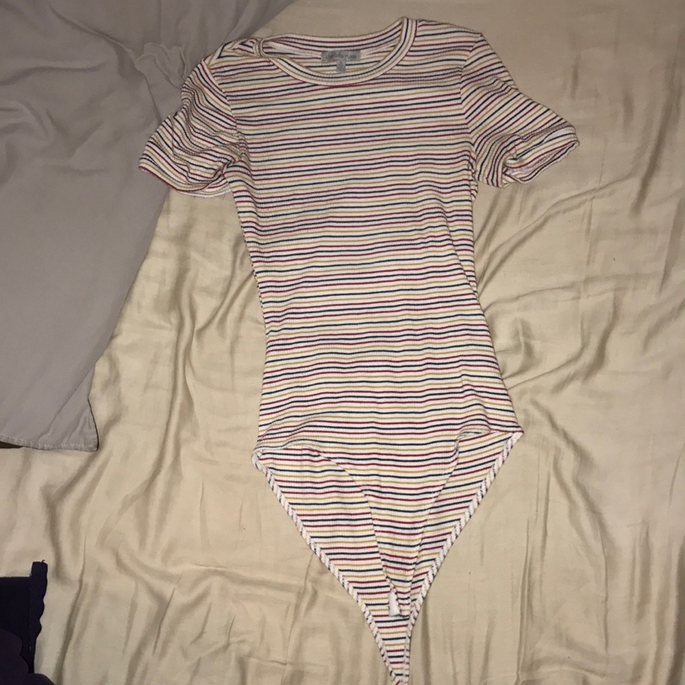 Striped body suit